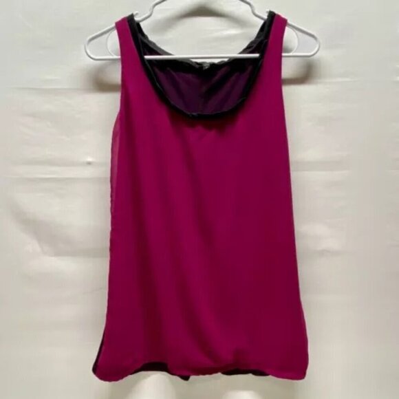 Express Tank Top Women's Medium Fuscia Pink Front Plum Purple Back Sleeveless - Picture 2 of 10
